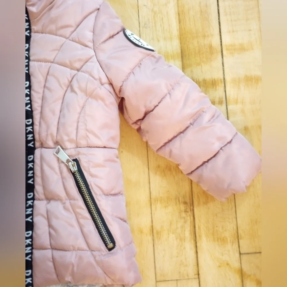 DKNY Hooded Puffer Winter Jacket for Kids 2T